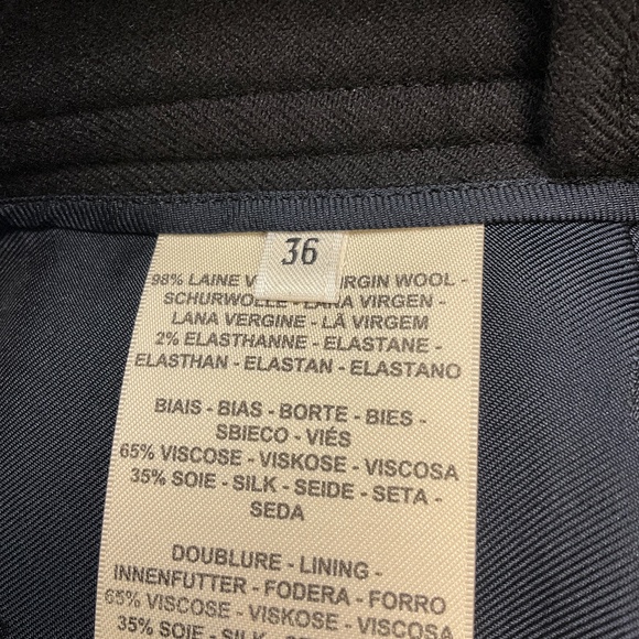 HERMES BLACK 2022 INVERTED PLEATED WOOL BELTED SKIRT - Picture 5 of 5